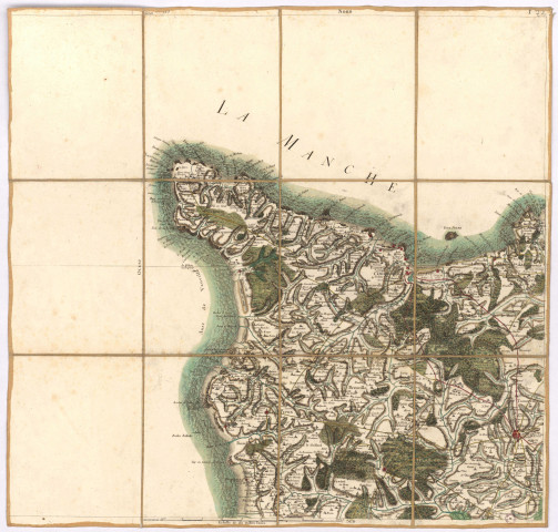 Carte de Cassini : Cherbourg, Valognes.