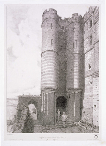La porte du château, au Mont-St-Michel. 1. Normandie, 2ème partie. Par Séchan et Eug(ène) Ciceri.