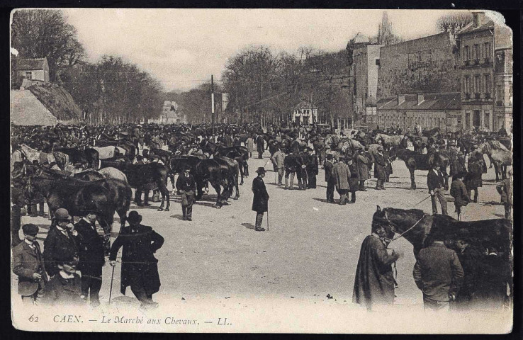 Marché place Saint-Sauveur (n°3120) Foire aux chevaux et bestiaux des fossés Saint-Julien (n°3119, 3121 à 3122, 3125)