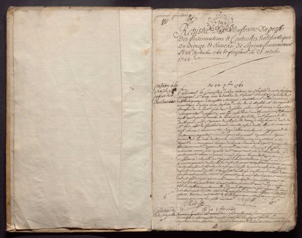 25 septembre 1743-21 octobre 1744