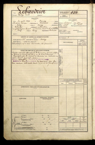 Lebaudrier, Elphège Emile