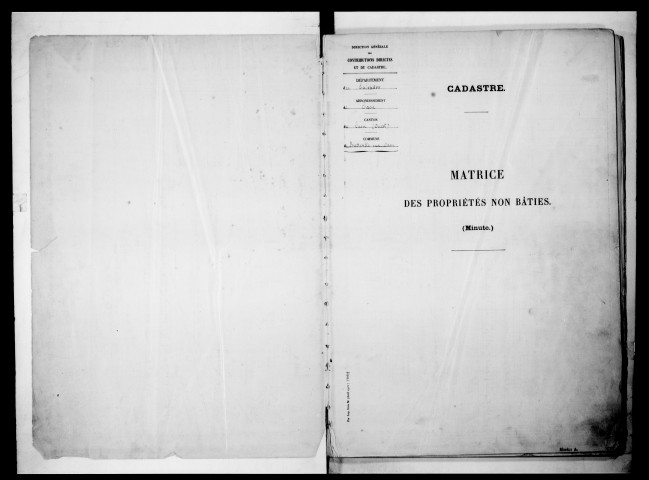 matrice cadastrale des propriétés non bâties, 1913-1947, 1er vol. (folios 1-492)