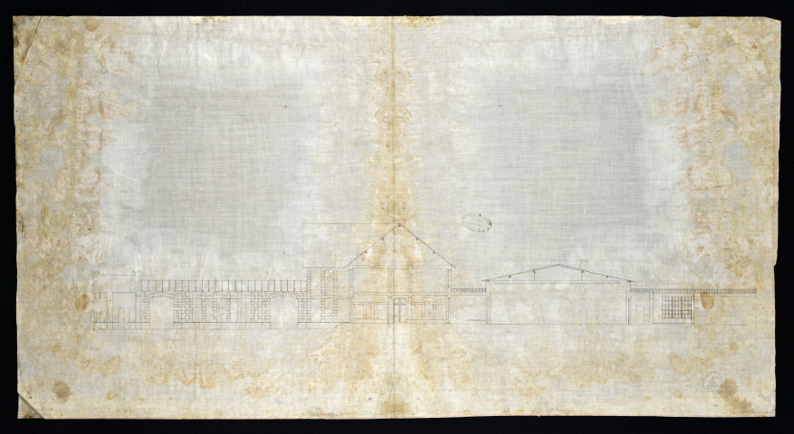 Elévation d'une façade (bâtiments de l'entrée vue de la cour intérieure)