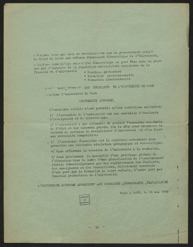 Collection de journaux, brochures et 5 tracts caennais