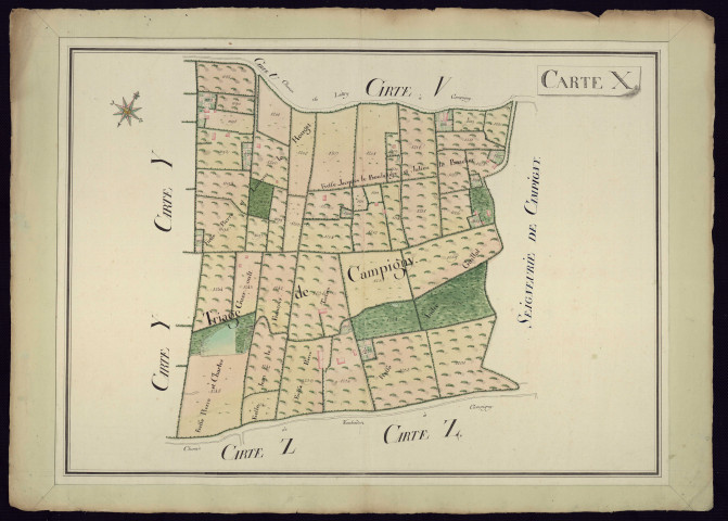 "Carte X : Triage de Campigny" (plans n° 39 et 40)