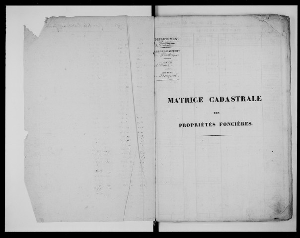 matrice cadastrale des propriétés foncières (bâties et non bâties), 1828-1913, 1er vol. (folios 1-256)
