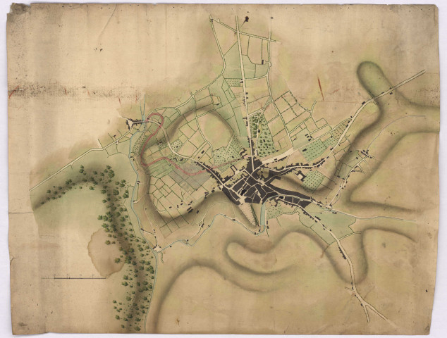 Plan muet de Vire : projet de construction d'une route