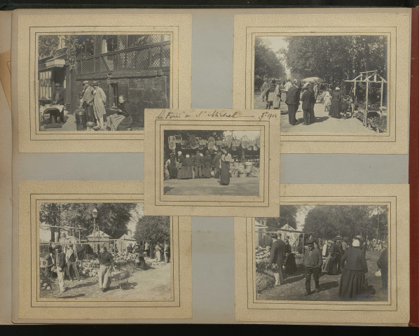 « La foire de Saint-Michel 1902 » à Caen : exposants, stands des marchands (pages 49, 52, 79, 82, 87 à 90, 92, 94, 95 et 98).