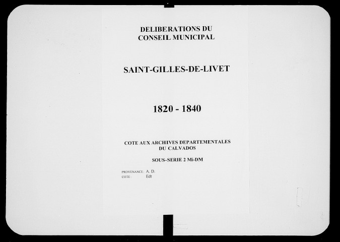 Saint-Gilles-de-Livet 1820-1840