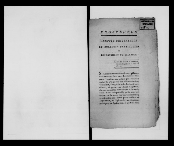Gazette universelle et bulletin particulier du Calvados