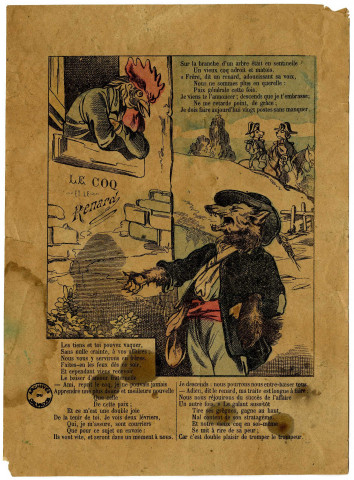 Publicité pour "A la Belle Fermière" (vêtements). Chez Lucien & Robert DAVID. Rue Saint-Pierre et Rue Froide à Caen (n°1 et 2).