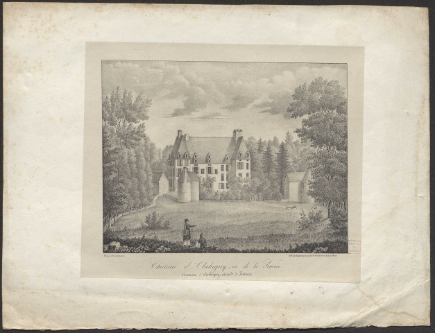 Château d'Aubigny, ou de la Prairie, commune d'Aubigny, arrond(issemen)t de Falaise. Par Fouquet Dulomboy et Engelmann