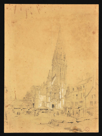 Caen, église Saint-Pierre, vue depuis la place du Marché-au-Bois