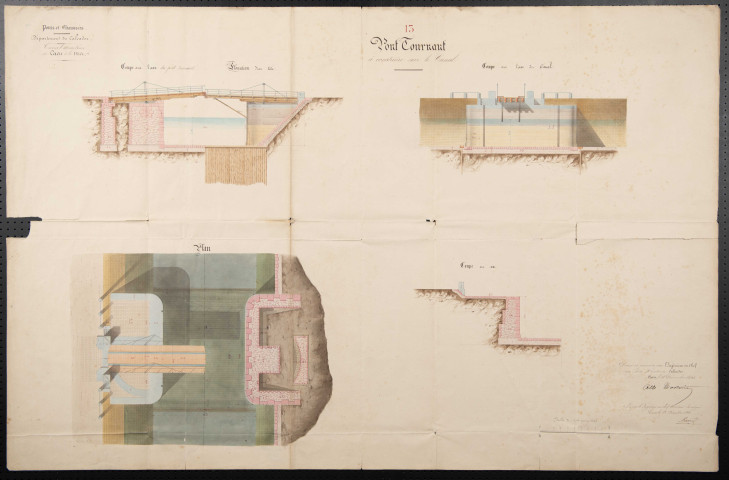 Pont tournant à construire sur le canal