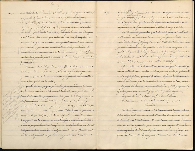 Rapports préfectoraux et des délibérations du Conseil général