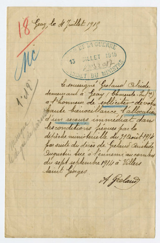 Correspondance d'Edouard et Aristide Grelaud