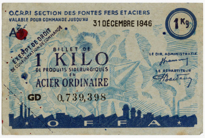 Répartition de papier ; articles écoliers et de bureau et des produits industriels