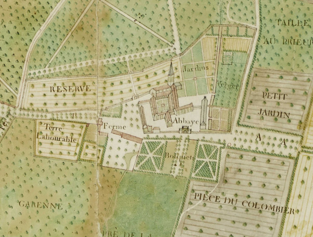 Plan de l'abbaye et de la paroisse de Barbery