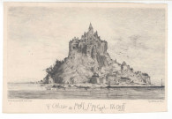Vue générale du Mont-St-Michel, face ouest. Par Dubouchet père et fils