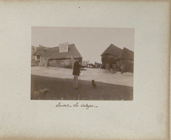 (19-26) Etretat : vues générales, la plage, les falaises, les caloges, le château