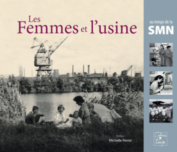 La première de couverture de l'ouvrage présente plusieurs photographies de femmes de la SMN dans des moments de loisirs, en cours à l'école ménagère et au travail.