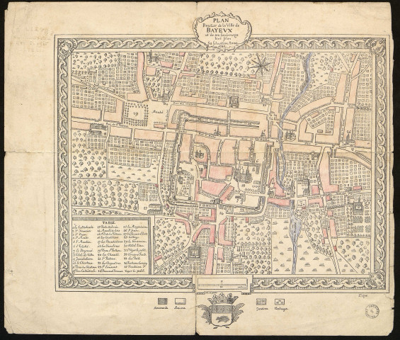 Plan de Bayeux et des faubourgs en 1780