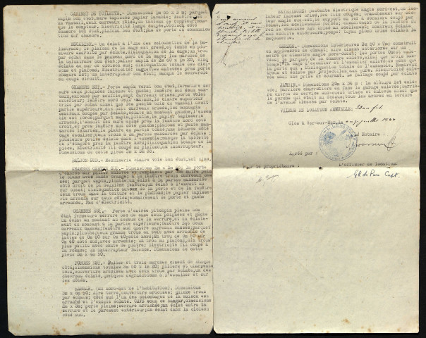 Etats des lieux des immeubles réquisitionnés, à la demande de l'armée anglaise (11 juillet-23 août 1944)