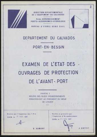Plans pour la réalisation d'équipements du port