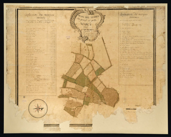 Plan des terres du grand et petit Marcy. Pierre Borel