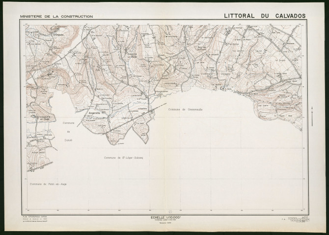 Plan topographique de (Angerville, Douville-en-Auge...)