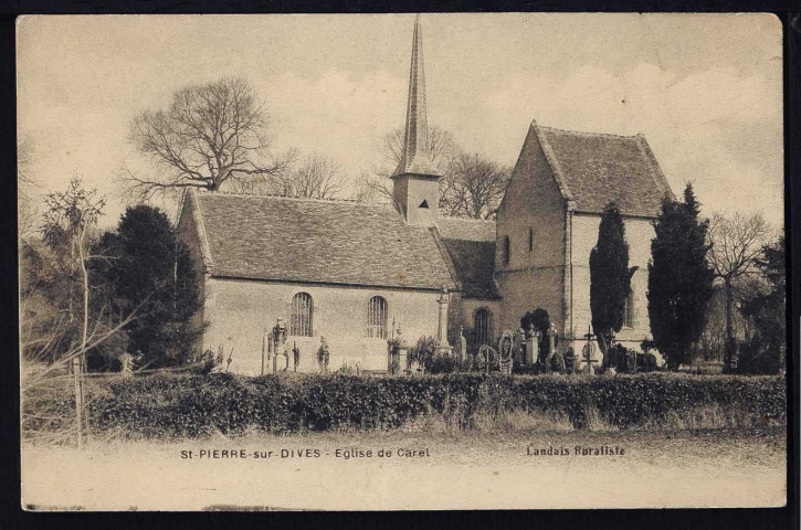 Eglise du Carel (n°76) Le calvaire (n°68, 113, 115) Le Monument aux Mort (M.M. Bouet et d'Haesse, sculpteurs-statuaires à Caen) (n°114)
