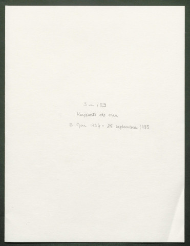 5 mai 1734-25 septembre 1735