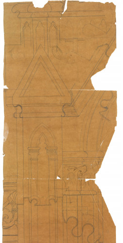 Détails d'extérieur, projet de restauration du chœur, maître-autel