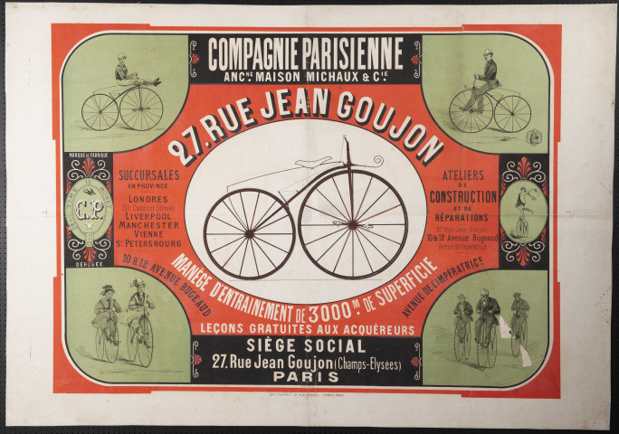 Affiche représentants les cycles de la Compagnie parisienne