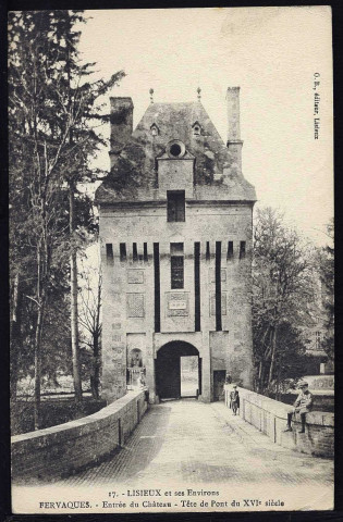 Château (XVIe siècle) :dont (Avenue, Tête de pont, Porte fortifiée, Vue sur la rivière près du Moulin et Aérium) (n°18 à 33, 41)