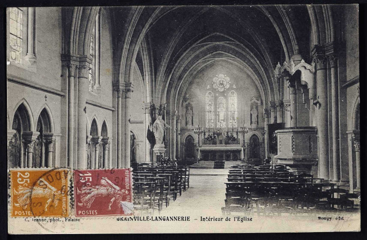 Grainville-Langannerie : Route de Caen-Falaise (n°1) Eglise (n°2 - 3) Cimetière polonais (n°4)