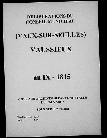 Vaussieux 1800-1827