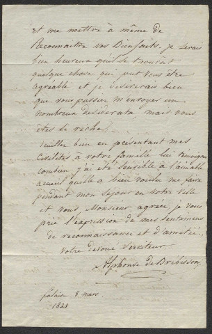 Lettres de Brébisson à Lenormand de 1821 à 1825 (lettres n°1 à 32)