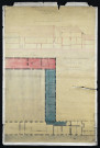 Plan des anciens bureaux de la Préfecture du Calvados : élévation et plan du 1er étage. Marcotte, architecte départemental