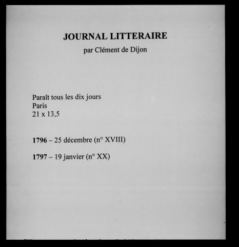 Journal littéraire