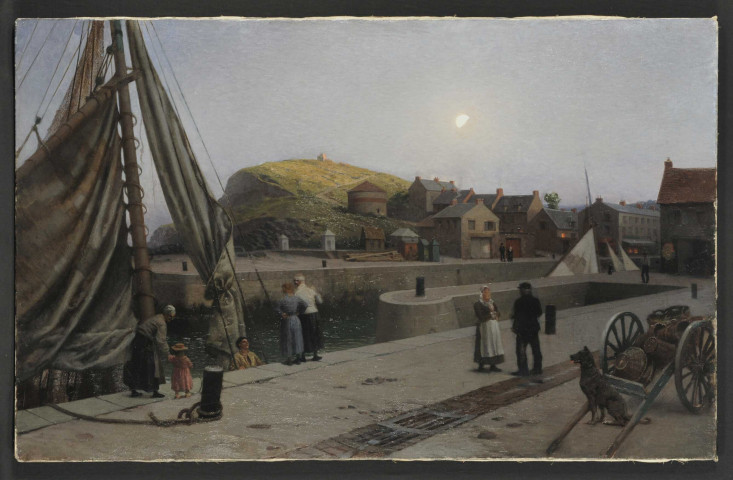 Port de Port-en-Bessin au crépuscule, par Eugène Marion