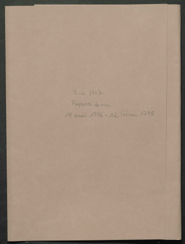 18 avril 1776-12 février 1779