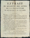 Affiches administratives de la préfecture du Calvados : date d'audience avec le préfet, pêche, ouvrages d'art, prix des grains, glanage et ratelage