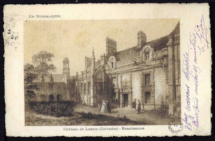 Lasson :Château époque renaissance avec sa cheminée du salon, Maison d'habitation de la ferme (n°1 à15)
