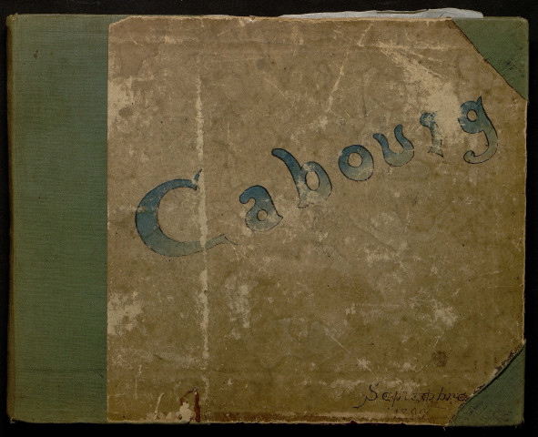Page de couverture de l'album ; Plan de Cabourg ; Monographie, présentation de Cabourg ; Calendrier, descriptif journalier du séjour ; Carte des environs de Cabourg