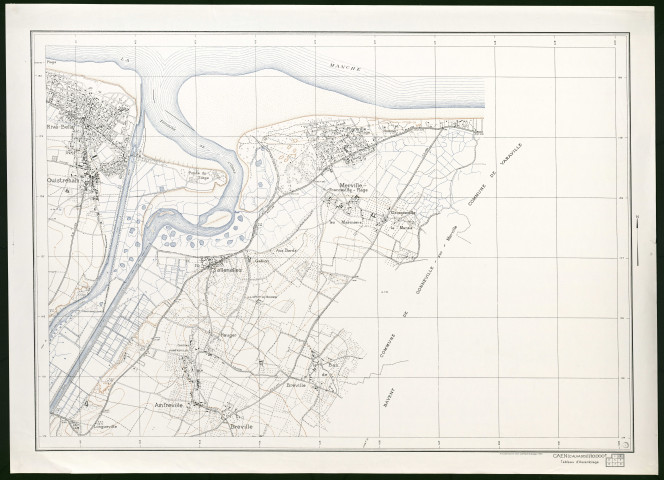 Plans topographiques des environs de l'estuaire de l'Orne et du Canal de Caen à la mer (sans titre, sans date)