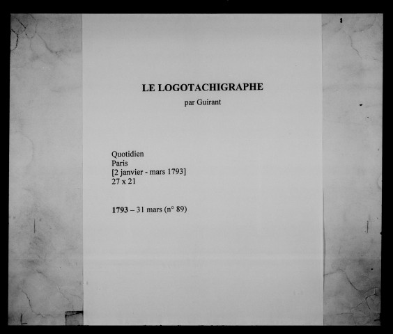 Logotachigraphe (Le)