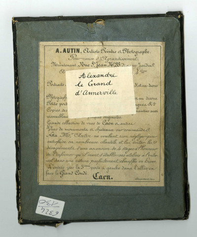 Daguerréotype d'Alexandre le Grand d'Annerville, par Auguste Autin (photographe, 33 rue Saint-Jean à Caen)