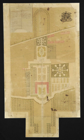 Plan du château et du jardin de Vaux-sur-Seulles appartenant à M. Charles Grant, vicomte de Vaux