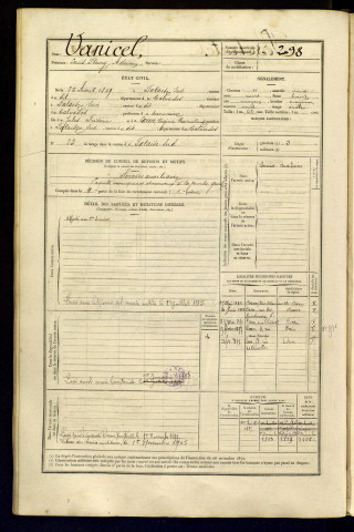 Vanicel, Louis Fleury Adrien